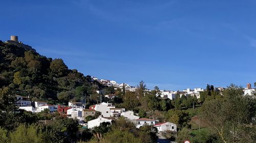 High angle view of townscape against sky