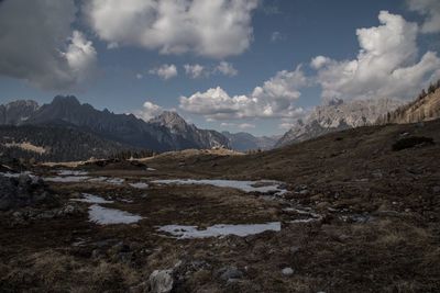 Scenic view of mountains against sky