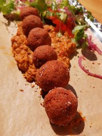 High angle view of meal served in plate