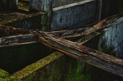Close-up of rope tied on metal railing