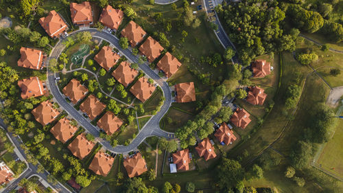 High angle view of building