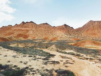 Scenic view of desert against sky