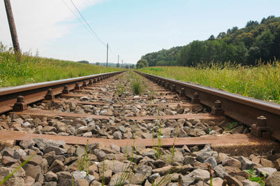 Surface level of railroad track