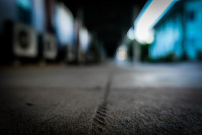 Surface level of empty road in city