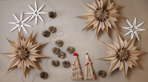 High angle view of decoration on table