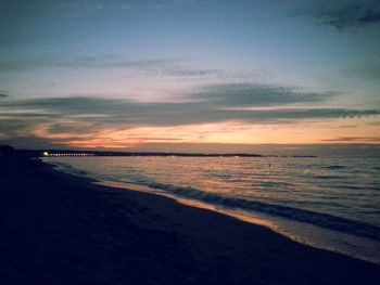 Scenic view of sea at sunset