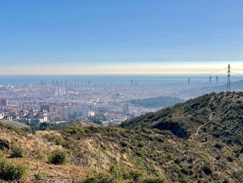 High angle view of cityscape against sky