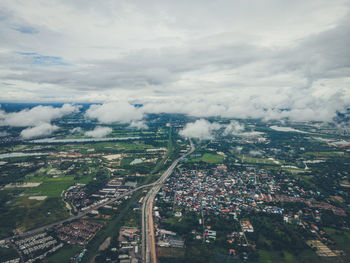 Aerial view from khon kaen province, thailand.