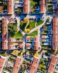 Aerial view of residential buildings