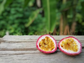 Close-up of orange fruits on table