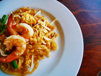 High angle view of meal served in plate