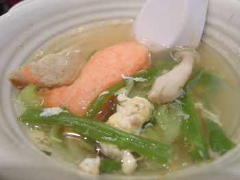 Close-up of soup in bowl