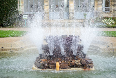 Water splashing in fountain