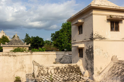 Exterior of historic building against sky