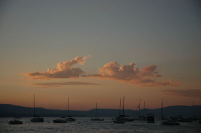 Scenic view of sea at sunset