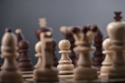 Close-up of chess pieces
