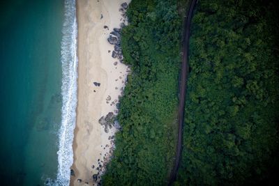 High angle view of beach