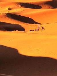 Scenic view of desert against sky during sunset