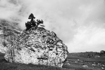 View of rock formation against sky