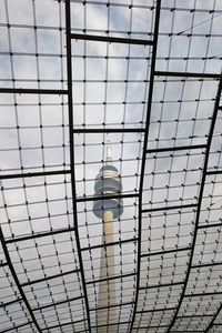 Low angle view of metal grate