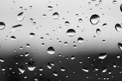 Full frame shot of wet glass window