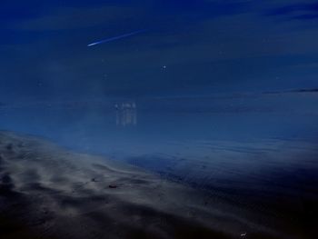 Scenic view of sea against sky at night