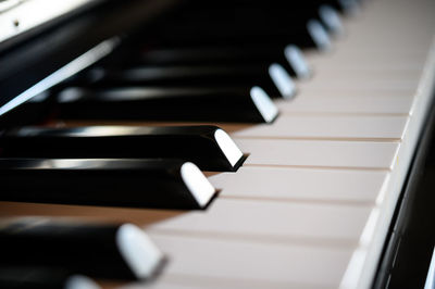 Close-up of piano keys