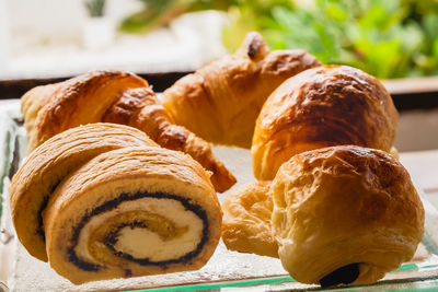 Close-up of bread on table