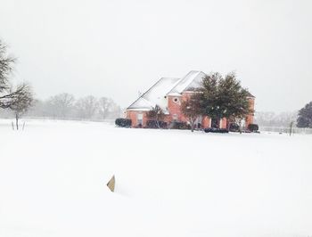 Scenic view of snow covered landscape