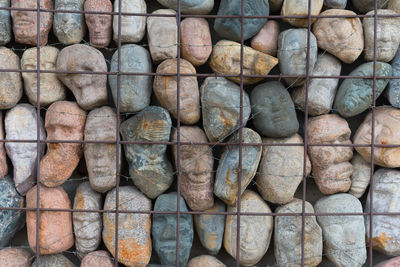 Full frame shot of stack of firewood