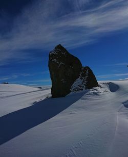 Scenic view of snowcapped mountain against sky