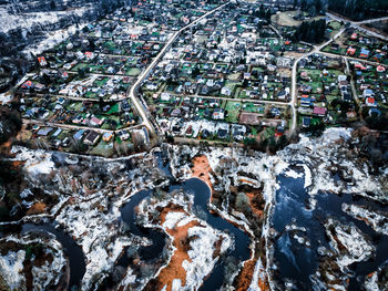 High angle view of cityscape