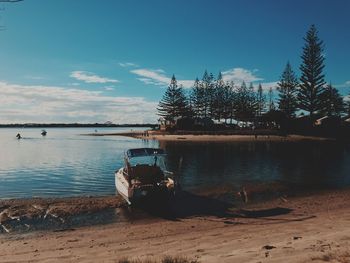 Scenic view of beach against sky