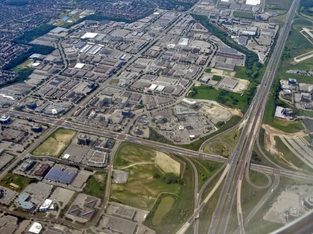 HIGH ANGLE VIEW OF CITYSCAPE AND AERIAL VIEW OF CITY