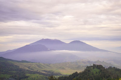 Scenic view of mountains against sky