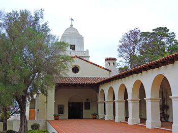 Exterior of temple against sky