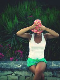 Woman standing in park