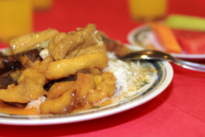 Close-up of food in plate