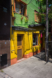 Yellow entrance of old building