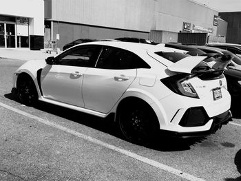 Side view of car parked on street