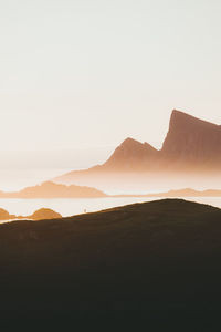 Scenic view of mountains against clear sky