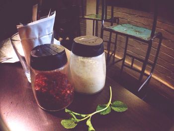 Close-up of food on table