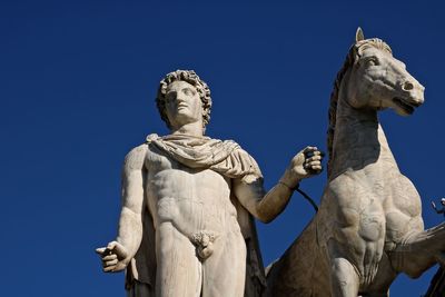 Low angle view of statues at capitoline hill