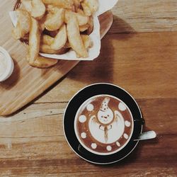 Close-up of food on wooden table