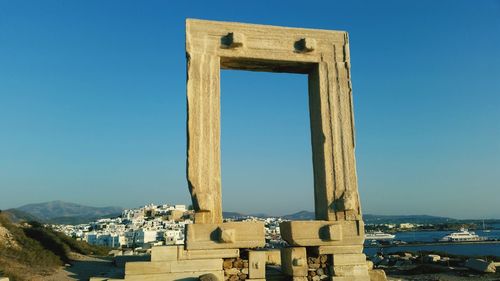 View of historic building against blue sky