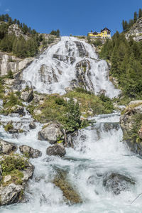 The very high and beautiful waterfall of the toce in the formazza valley