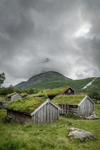 The innerdalen valley with its lakes, waterfalls, high mountains and old huts