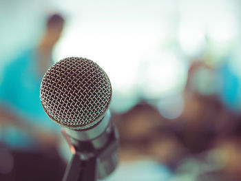 Close-up of microphone