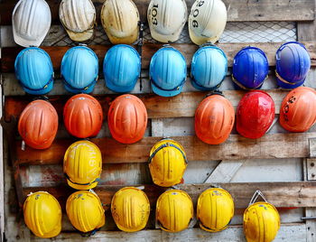 Colorful safety helmets for construction