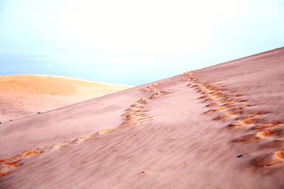 View of desert against clear sky